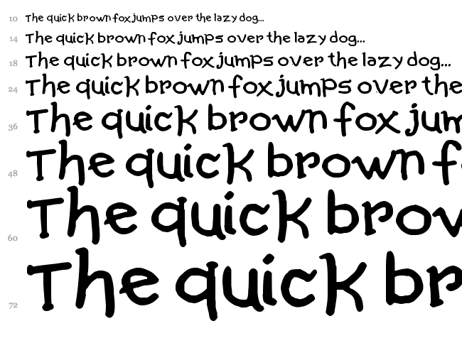 Comic Gibi font waterfall